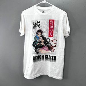 Demon Slayer T Shirt Japanese Anime M Adult White Crewneck Short Sleeve Graphic